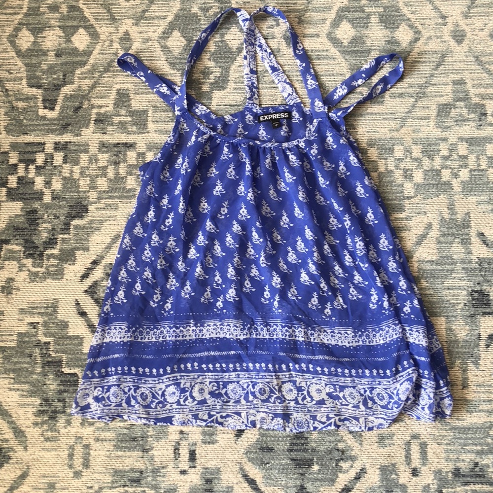 Express cross back tank top